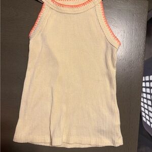 Old Navy Cream and Orange Kids Tank Top